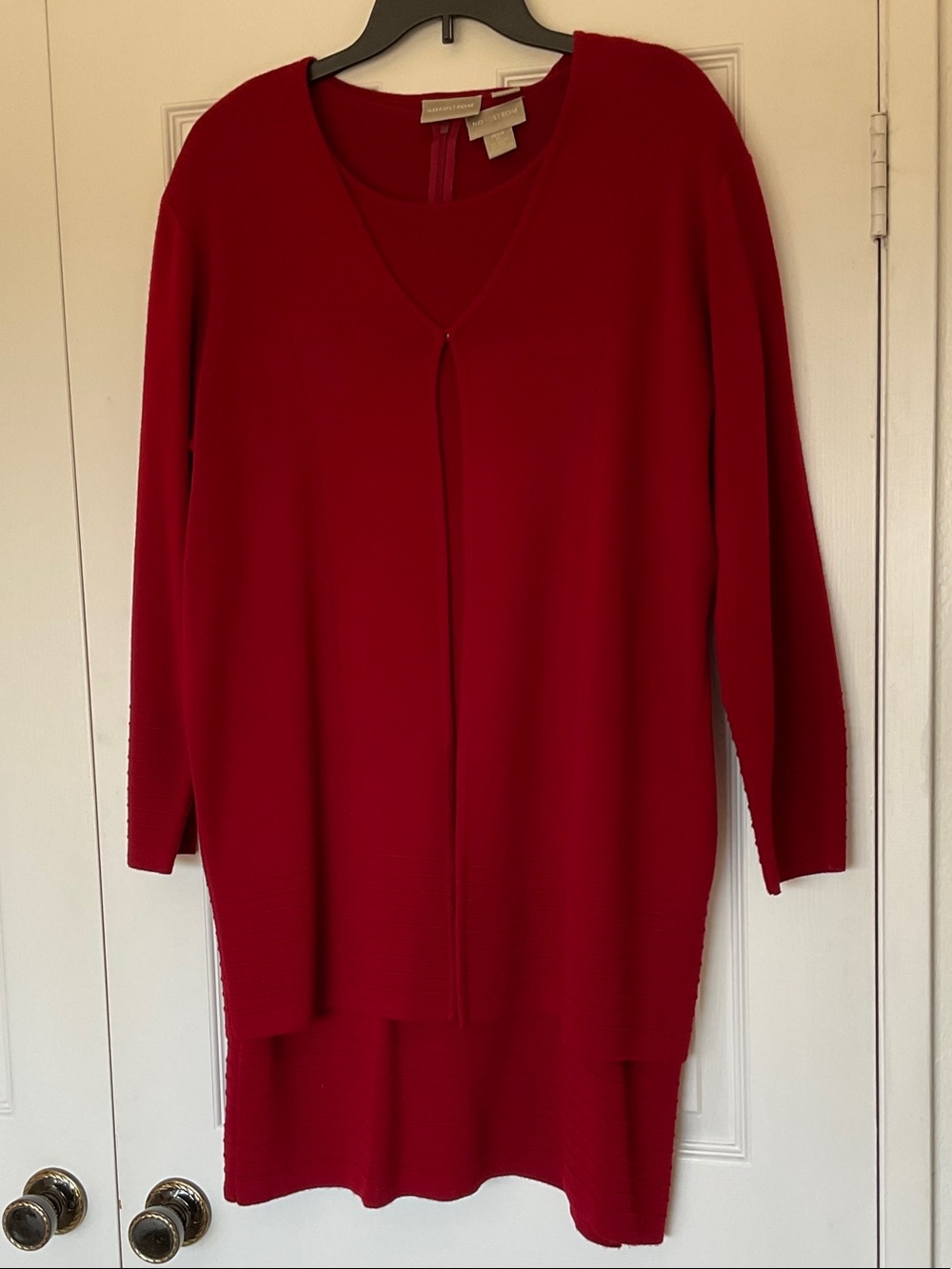 Nordstrom vintage dark Red Long Sleeve dress & Tunic Sweater size XL PETITE